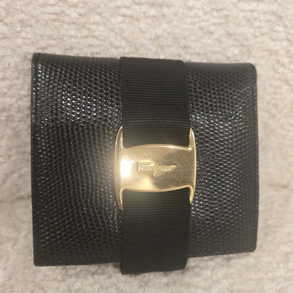 Salvatore Ferragamo Black Wallet with Gold Accent - Picture 12 of 12